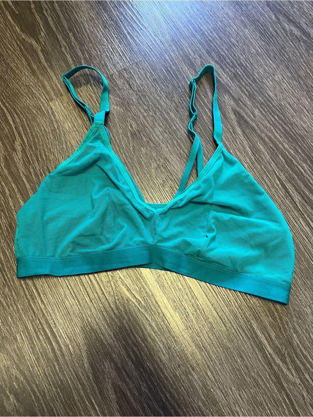 NWOT Auden Everyday Wireless Bralette in Teal Mesh